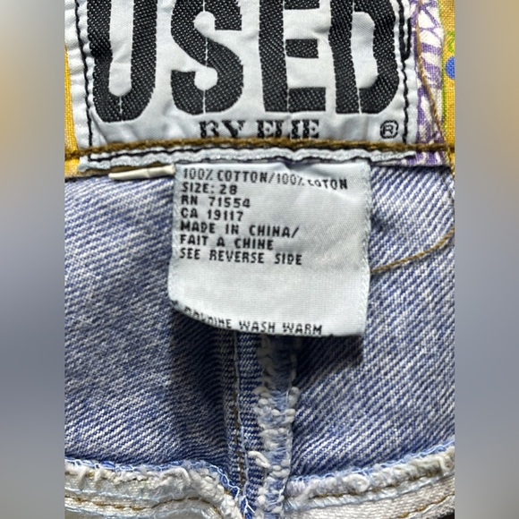 RARE Vintage Get Used! by Ellie Patchwork High-Waist 90’s Denim Jeans size 28 - Picture 8 of 8